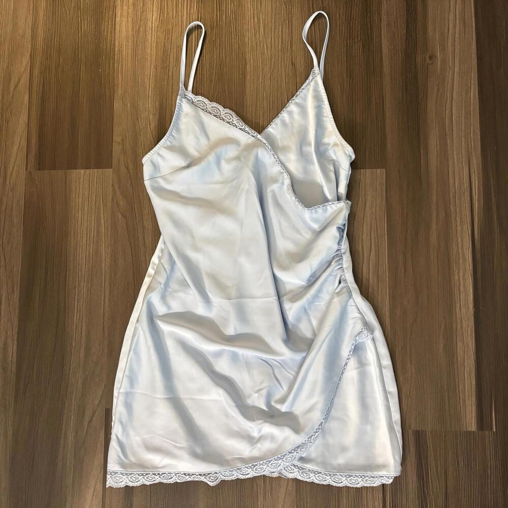 UO Urban Outfitters Lace Blue Slip Dress Baby Doll Y2K 90's Size Medium